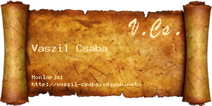 Vaszil Csaba névjegykártya
