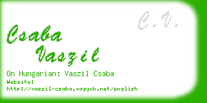 csaba vaszil business card